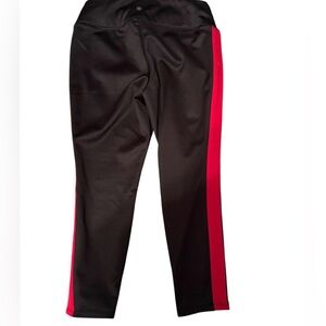 T by Talbots black athletic pants with red stripe Lp